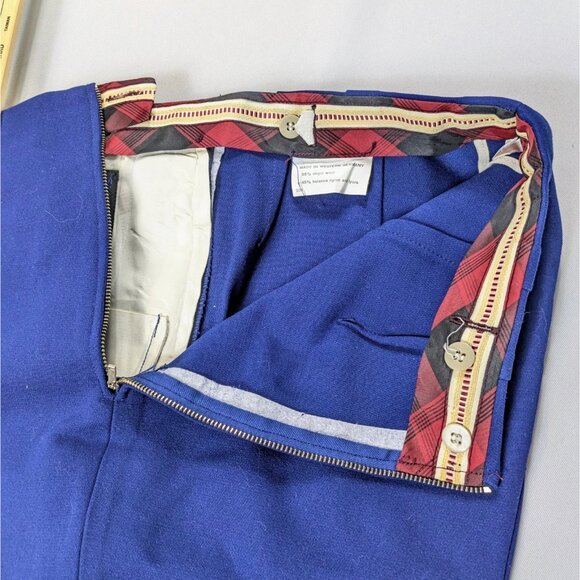 Vintage Ahlers Royal Blue Ski Pants Stirrup West Germany Wool Blend Size 10-12 - Picture 4 of 12